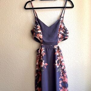 Charlotte Russe Women’s Floral Maxi Purple Dress with Knee Slit